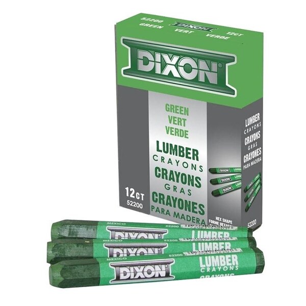 Dixon Ticonderoga CRAYON LUMBER EXTRUDED GREEN 52200 Zoro